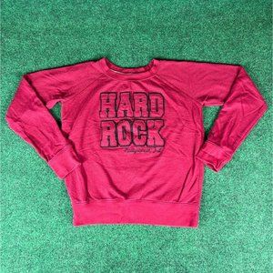 Hard Rock Cafe Red Long Sleeve Crewneck Womens Size Medium‎